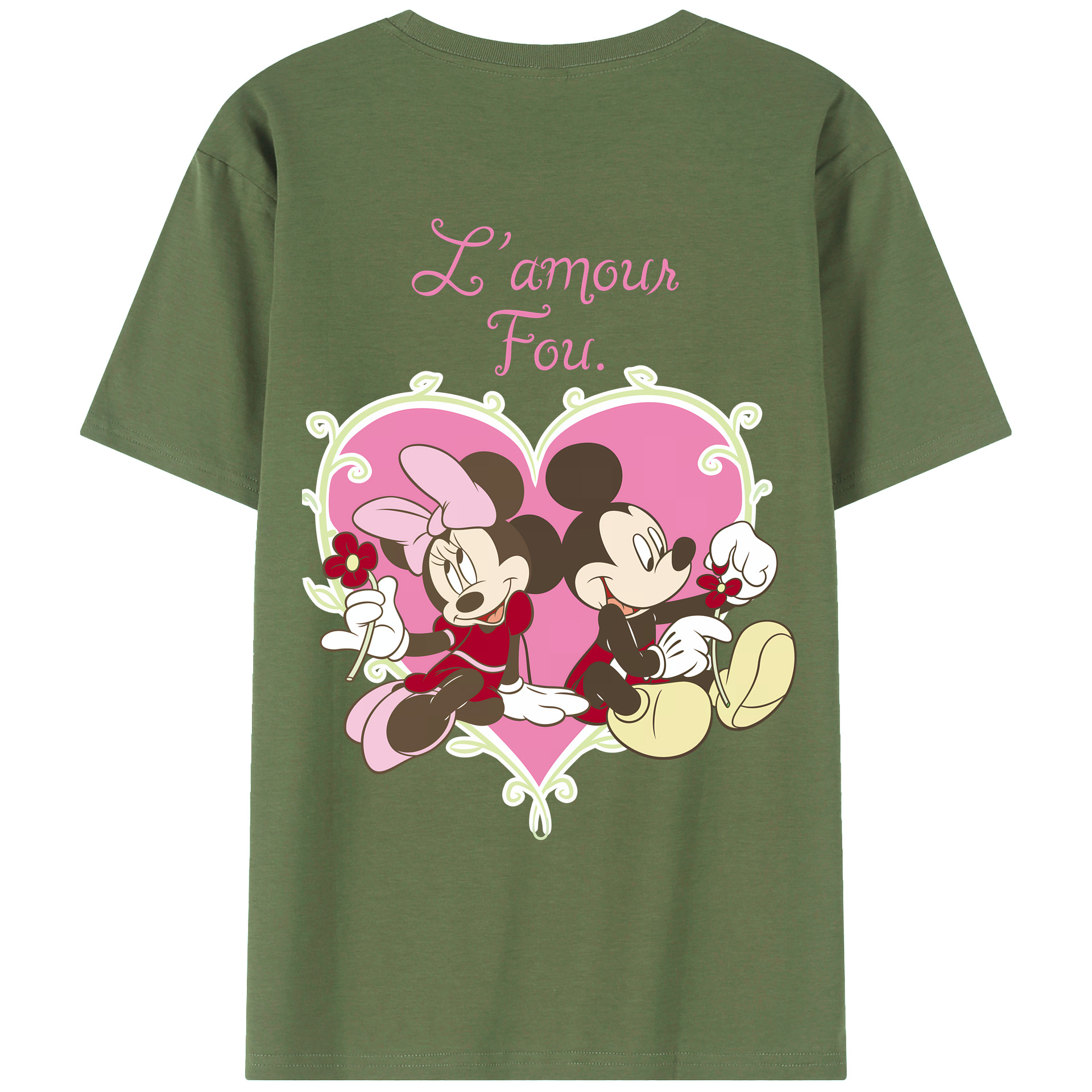 （画像用） ミッキーマウス Mickey Mouse 綿100％ メンズ半袖Tシャツ（バックプリント） 通気性